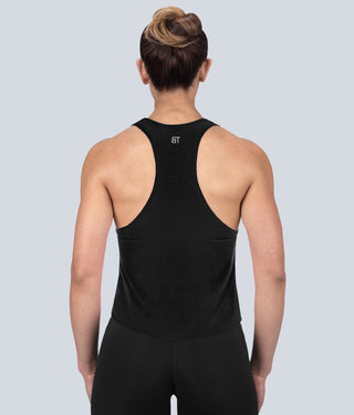 Born Tough Limitless Lightweight Soft Material Black Sheer Gym Workout Tank Top for Women