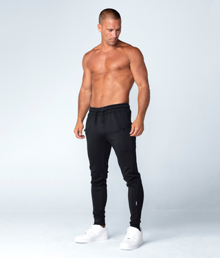 Born Tough Momentum Ergonomic Side-pocket Black Gym Workout Jogger Pants for Men