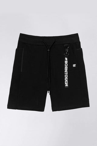 Born Tough Core Fit Zippered Black Athletic Shorts for Men