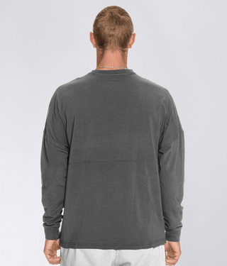 Born Tough Long Sleeve Running Over Size Shirt For Men Grey