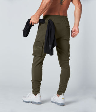 2100 . Viscose Fitted Jogger - Military Green