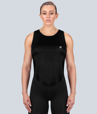 Born Tough High Altitude Flexible Fabric Black Sheer Athletic Tank Top for Women