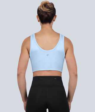 Born Tough High Altitude Lightweight Soft Material Blue Sheer Athletic Tank Top for Women