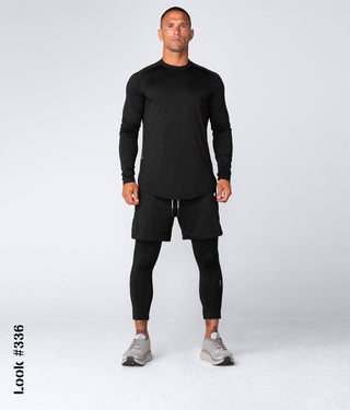Born Tough Air Pro™ Long Sleeve Highly Breathable Fitted Tee Crossfit Shirt For Men Black