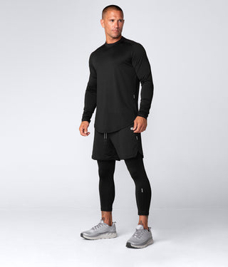 Born Tough Air Pro™ Long Sleeve Moisture Wicking Fitted Tee Gym Workout Shirt For Men Black