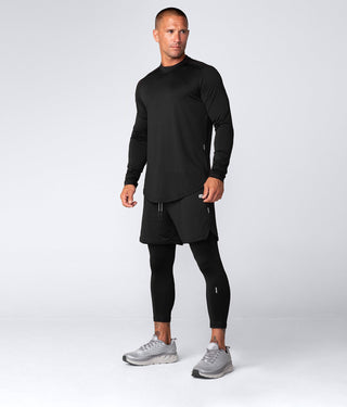 Born Tough Air Pro™ Long Sleeve Moisture Wicking Fitted Tee Crossfit Shirt For Men Black