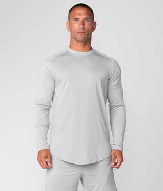 Born Tough Air Pro™ Honeycomb Mesh Long Sleeve Fitted Tee Gym Workout Shirt For Men Steel Gray