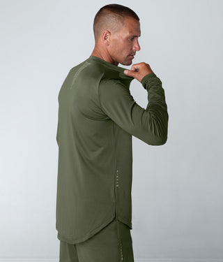 Born Tough Air Pro™ Long Sleeve Lightweight Fitted Tee Running Shirt For Men Military Green