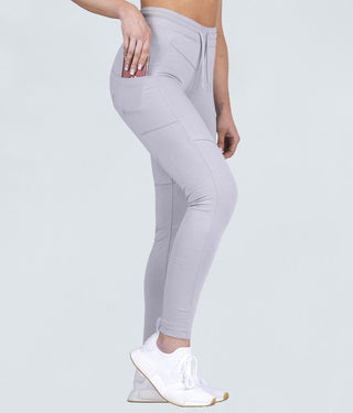 Born Tough Contoured Contoured Fit Gray Running Tracksuit Jogger Leggings for Women