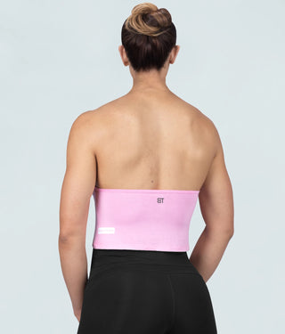 Born Tough Core Short & Comfortable Fit Pink Sheer Halter Running Top for Women