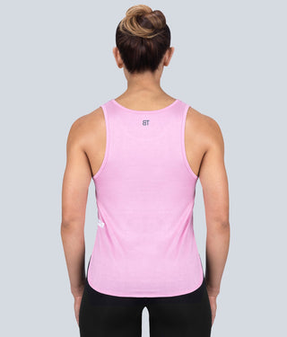 Born Tough Limitless Muscle Lightweight Soft Material Pink Sheer Running Tank Top for Women