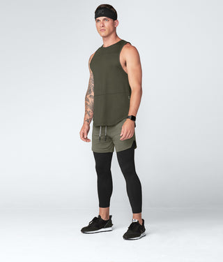 Born Tough Zippered Military Green Comfortable  Gym Workout Tank Top for Men