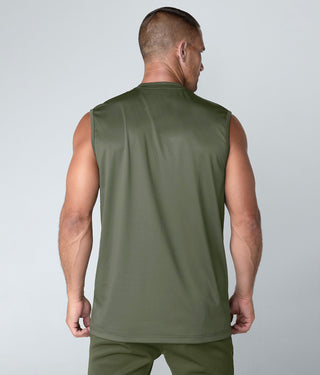 Born Tough Momentum Sleeveless Running T-Shirt For Men Military Green