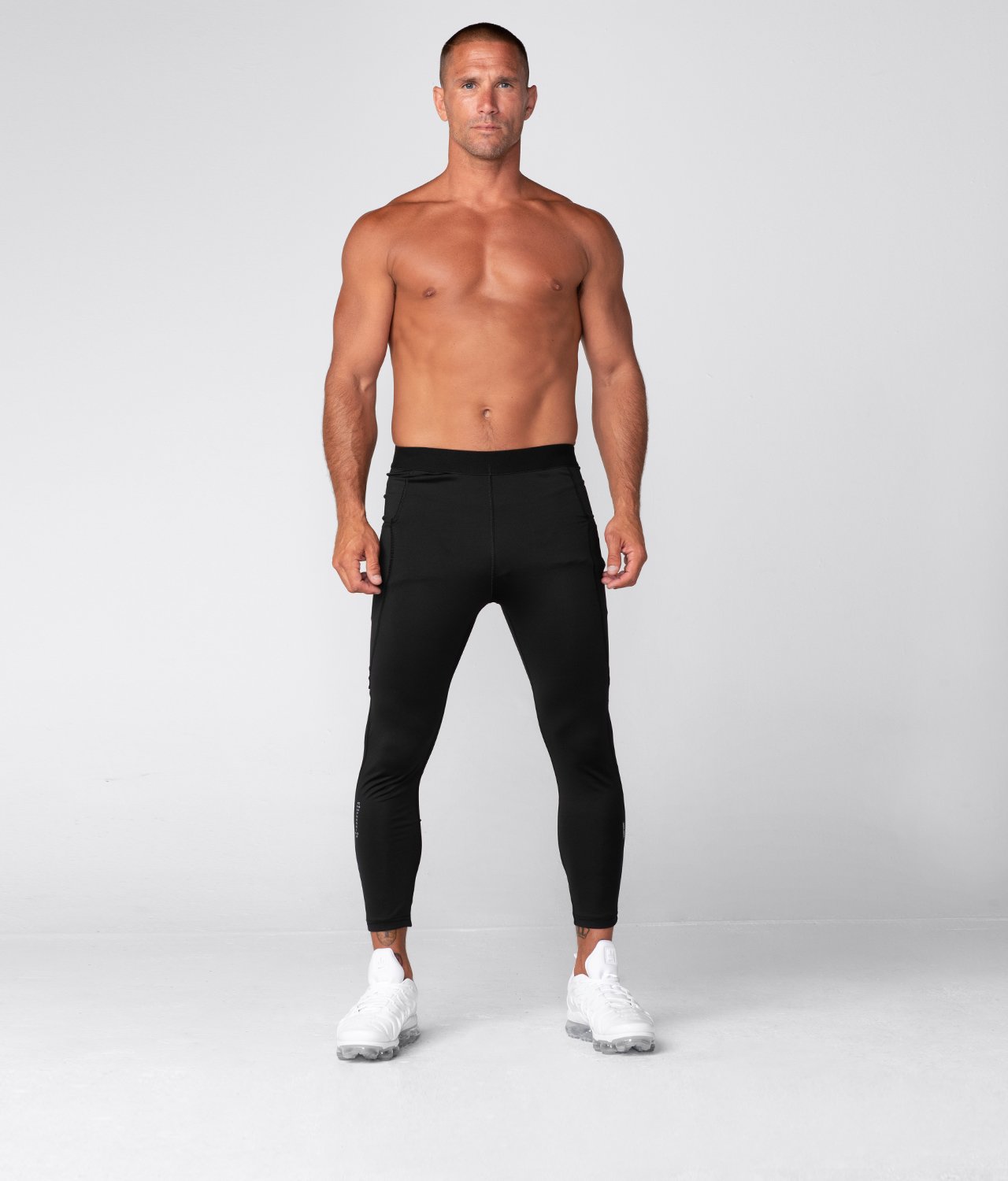 Born Tough Side Pockets Compression Athletic Pants For Men Black