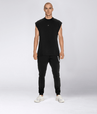 Born Tough Sleeveless Back Shoulder Drop Athletic T-Shirt For Men Black
