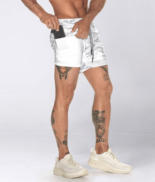 Born Tough Air Pro™ 2 in 1 Men's 7" Bodybuilding Shorts with Liner White Camo