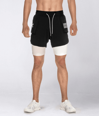 Born Tough Air Pro™ 2 in 1 Men 5" Cargo Athletic Shorts with Liner Black