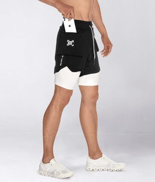 Born Tough Air Pro™ 2 in 1 Men 5" Cargo Running Shorts with Liner Black