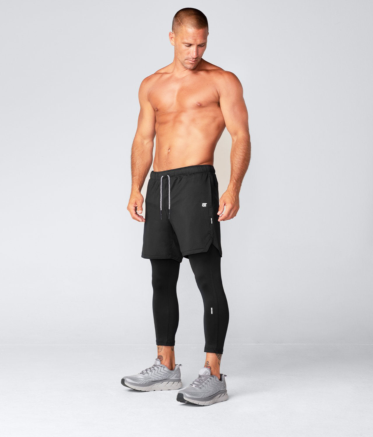 Pretty Comy Men Compression Short Running Tights Men's Quick Dry Gym  Fitness Sport Leggings Running Shorts Male Underwear Sport Shorts Black L 
