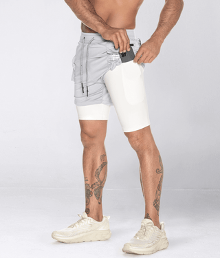 Born Tough Air Pro™ 2 in 1 Men 5" Cargo Crossfit Shorts with Liner Grey