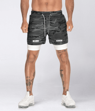 Born Tough Air Pro™ 2 in 1 Men's 5" Crossfit Shorts with Liner Grey Camo