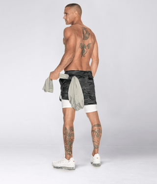 Born Tough Air Pro™ 2 in 1 Men's 5" Bodybuilding Shorts with Liner Grey Camo