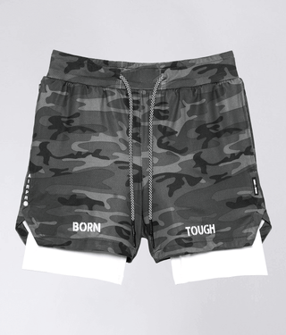 Born Tough Air Pro™ 2 in 1 Men's 5" Athletic Shorts with Liner Grey Camo