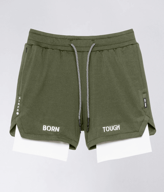 Born Tough Air Pro™ 2 in 1 Men's 5" Athletic Shorts with Liner Military Green