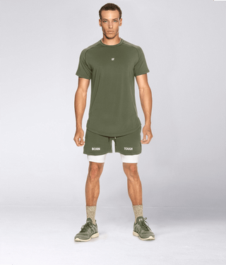 Born Tough Air Pro™ 2 in 1 Men's 5" Bodybuilding Shorts with Liner Military Green