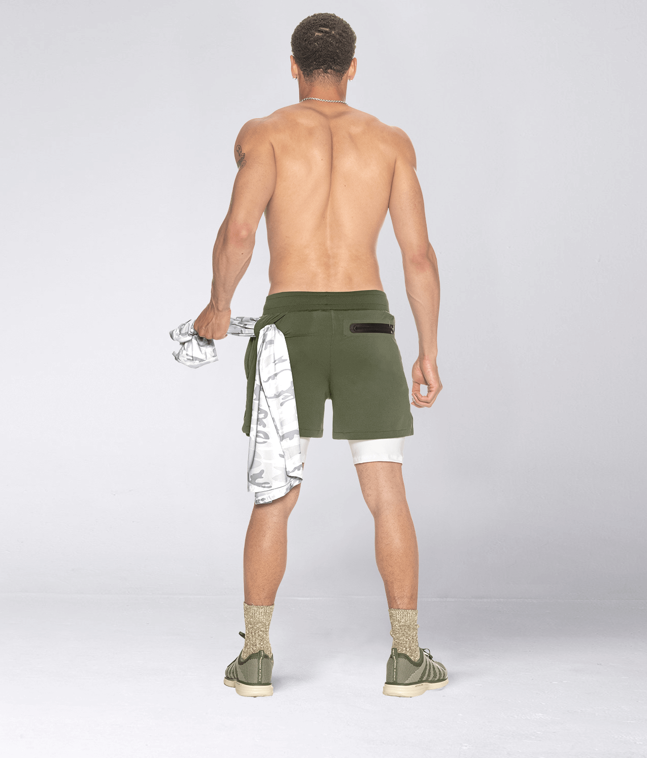 Military top running shorts