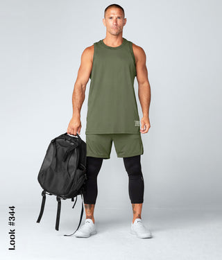 Born Tough Air Pro™ 2 in 1 Men's Athletic Shorts With Legging Liner Military Green