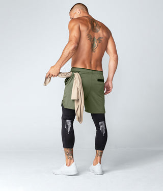 Born Tough Air Pro™ 2 in 1 Men's Bodybuilding Shorts With Legging Liner Military Green