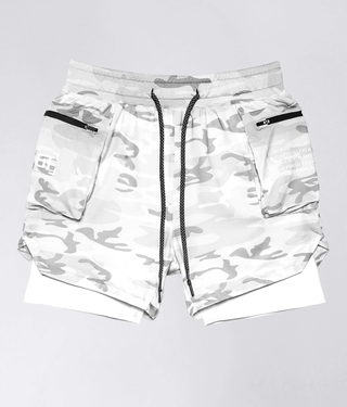 Born Tough Air Pro™ 2 in 1 Men 5" Cargo Athletic Shorts with Liner White Camo