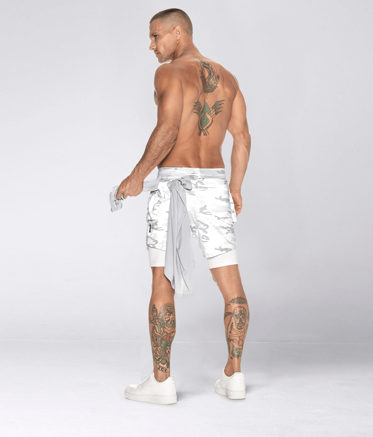 White sales gym shorts