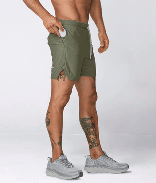 Born Tough Air Pro™ 7" Military Green 2 in 1 Men's Bodybuilding Shorts with Liner