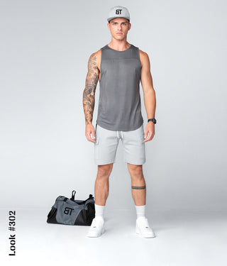 Born Tough Zippered Gray Athletic Cargo Shorts for Men