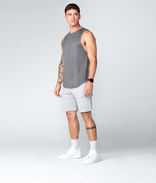 Born Tough Zippered Gray Bodybuilding Cargo Shorts for Men