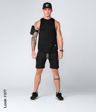 Born Tough Zippered Black Extremely Light-weight  Gym Workout Tank Top for Men