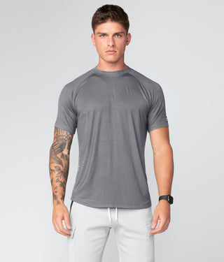 Born Tough Core Fit Gray Short Sleeve Athletic Shirt For Men