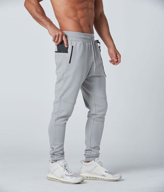 Born Tough Core Fit Zippered Gray Athletic Jogger Pants for Men
