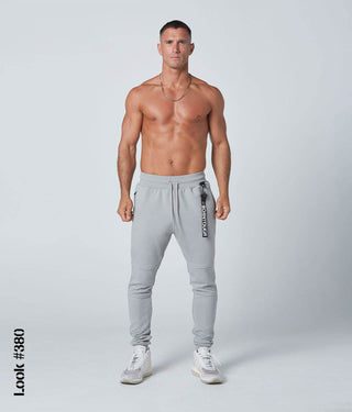 Born Tough Core Fit Zippered Gray Bodybuilding Jogger Pants for Men