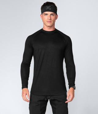 Born Tough Core Fit Black Long Sleeve Bodybuilding Shirt For Men