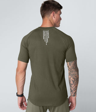 Born Tough Core Fit Military Green Short Sleeve Bodybuilding Shirt For Men
