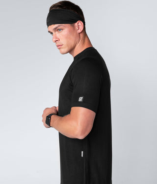 Born Tough Core Fit Black Short Sleeve Running Shirt For Men