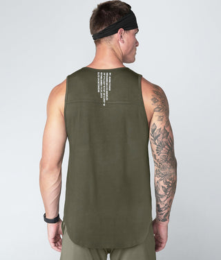 Born Tough Core Fit Breathable Military Green Running Tank Top for Men