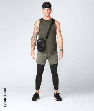 Born Tough Core Fit Signature Blend Military Green Athletic Tank Top for Men