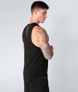 Born Tough Core Fit Stretchable Black Athletic Tank Top for Men