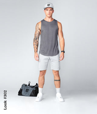 Born Tough Core Fit Signature Blend Gray Bodybuilding Tank Top for Men