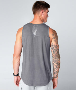 Born Tough Core Fit Breathable Gray Running Tank Top for Men