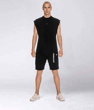 Born Tough Core Fit Zippered Black Athletic Shorts for Men